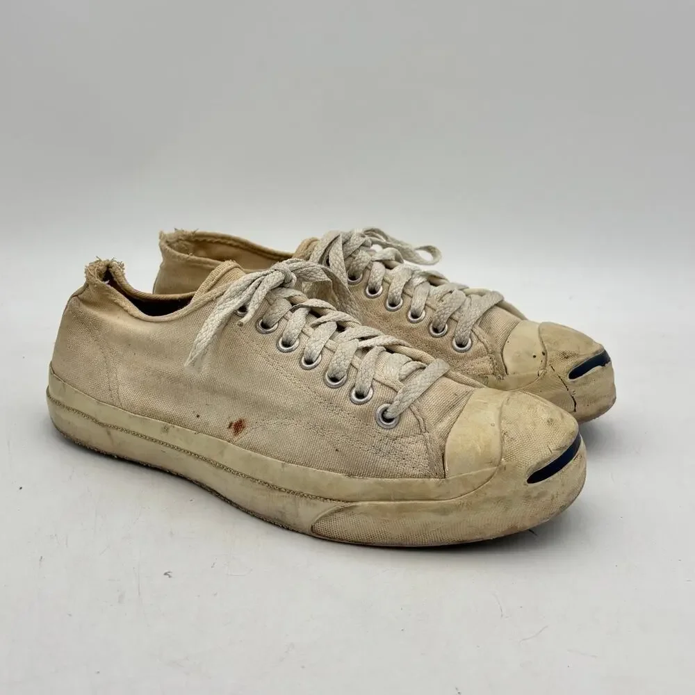 Vintage 90s Jack Purcell Shoes Sneakers Men's 7.5 USA Women's 9.5 Distressed - Picture 1 of 16